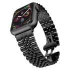 Ремешок из нержавеющей стали для Apple Watch Series 3, браслет с металлической пряжкой 42 мм 44 мм 38 мм, аксессуары для часов iwatch6 SE 5 4 3 2