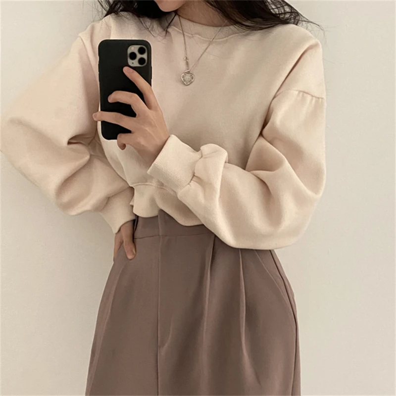 Женский корейский Повседневный флисовый спортивный костюм с капюшоном Женская