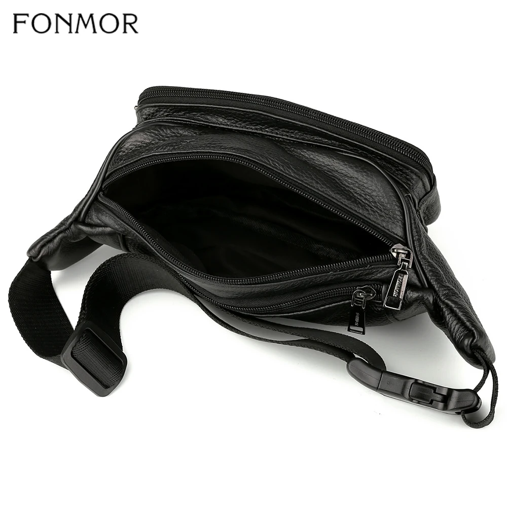 Мужская нагрудная сумка Fonmor поясная из натуральной кожи повседневная через