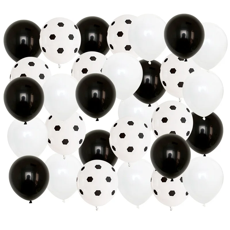 Латексные воздушные шары 1 комплект 12 дюймов белые и черные латексные для футбола