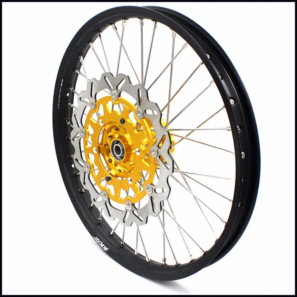 KKE 21/18 комплект колес для мотоцикла SUZUKI DRZ400SM 2005-2020 передние 310 мм диски Золотые с