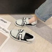 womens shoes indoor home cute slippers flat shoes warm soft plush non slip indoor fur solid color walking shoes 2020