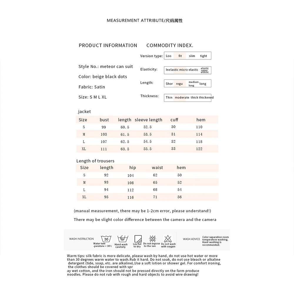 

SXTHAENOO Silk Pajamas Women Wave Point Silk Sexy Thin Section Lapel Cardigan Short Sleeve Trousers Home Service Suit