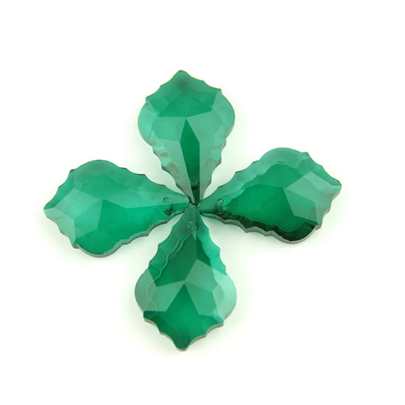 Различные цвета 38 мм одно отверстие хрустальная люстра кленовый лист стекло