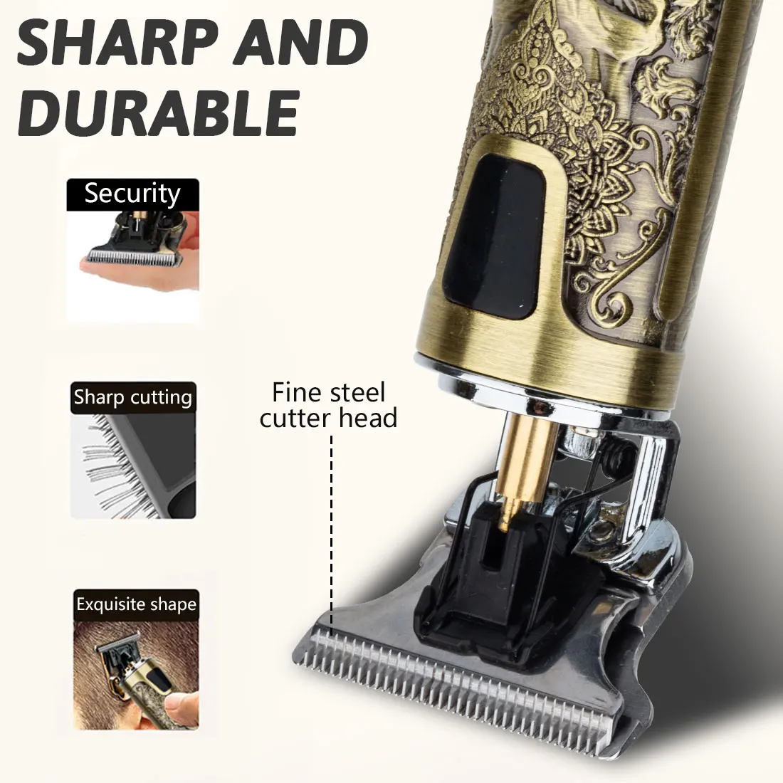 

2021 Professional Hair Clipper Electric Hair Trimmer USB Rechargeable Cordless Shaver Razor 0mm Men Barber Hair Cutting Machine