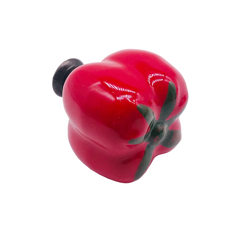 1 шт. красная керамическая ручка в форме тыквы/Чили для детской комнаты милые