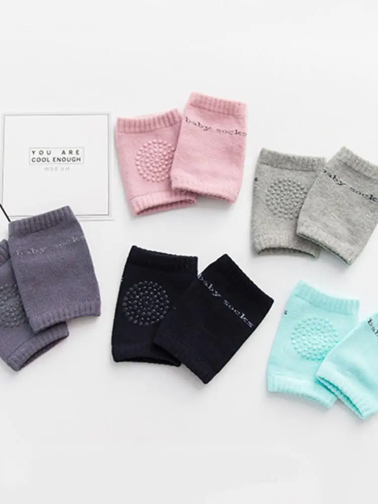 

2pcs Of Cotton Baby Knee Pads Children's Safety Crawling Elbow Pads Toddler Fall Non-slip Leg Covers Girls And Boys