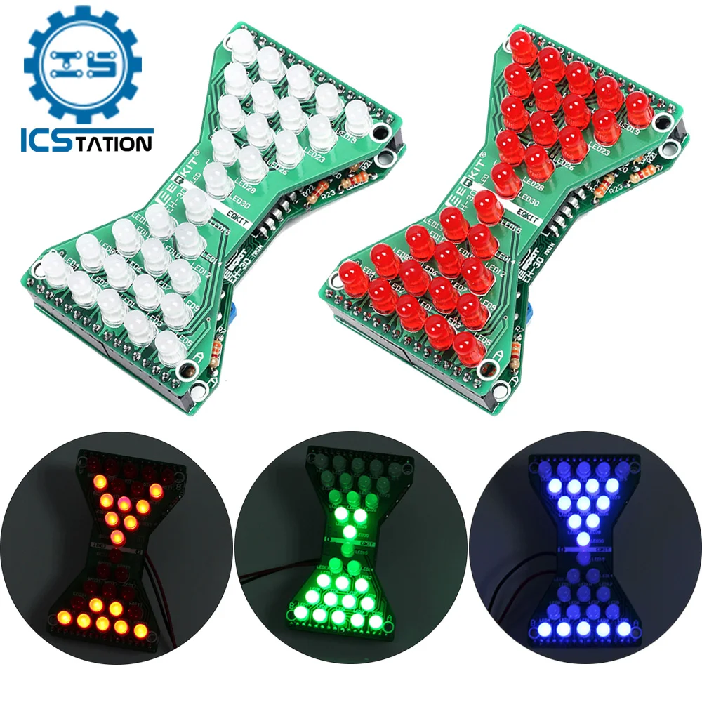 DC 5V Электронный песочные часы светодиодный DIY Kit Двойной Слои печатной платы