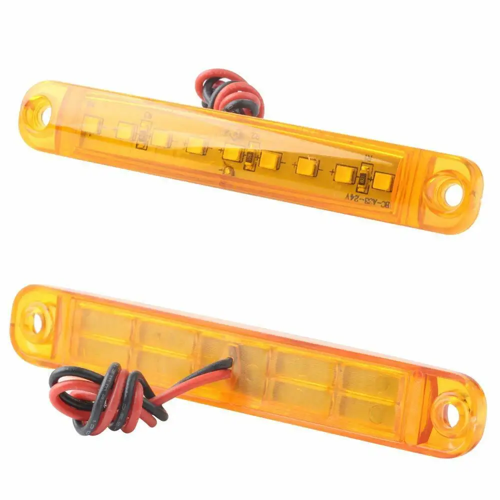 

10pcs 9LED Sealed Side Marker Clearance Light Amber Lights 12V-24V Car Truck Trailer Lorry Bus Signal Lamp Car Side Marker Light