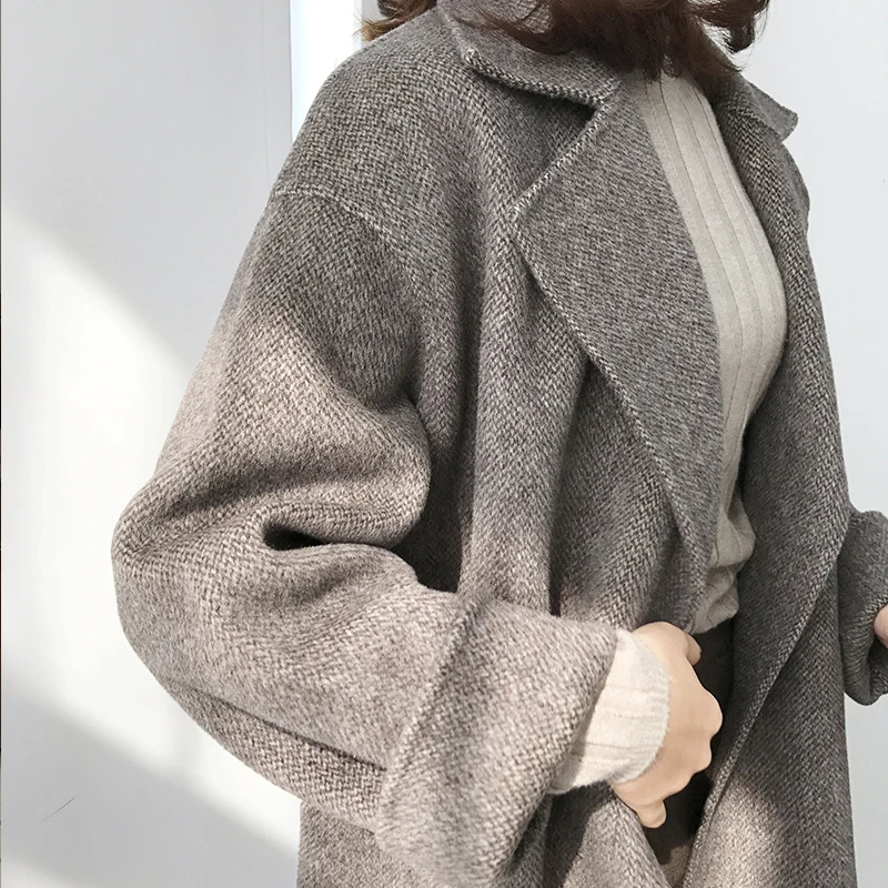 

KMETRAM 100% Wool Coat Autumn Winter Jacket Women Clothes 2020 Double Side Woolen Coat Female Korean Long Jacket Abrigo Mujer MY