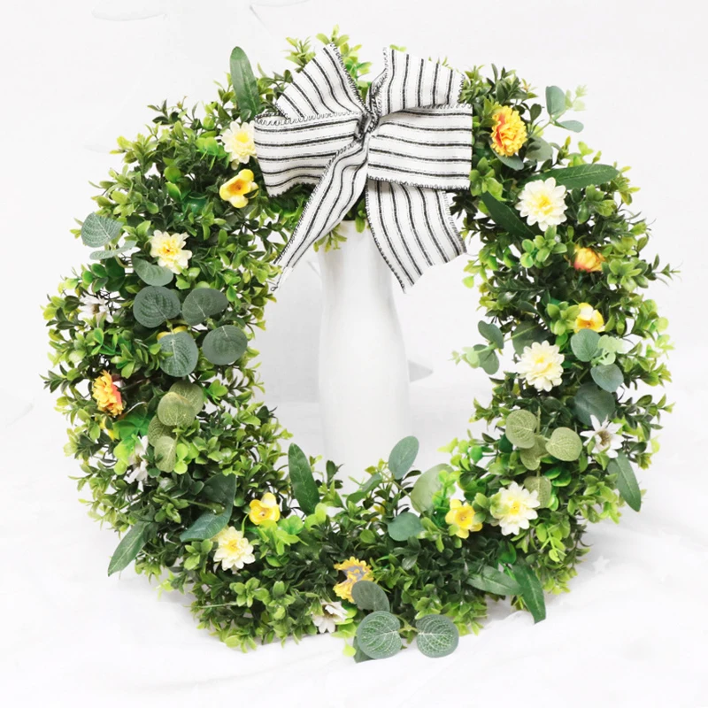 

Easter Decoration Front Door Wreath Simulation Flowers Vines Home Decor