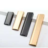 aluminum fashion black hidden cabinet cupboard handles modern brass wardrobe door knobs handles simple design drawer pulls