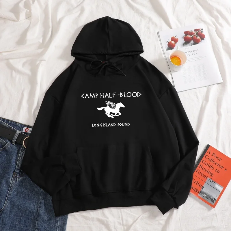 

NEW 2020 Camp Half-Blood Long Island Sound Mythology Cool Ornate unisex Graphic Hoodie Sweatshirt Strings Hooded Pullover