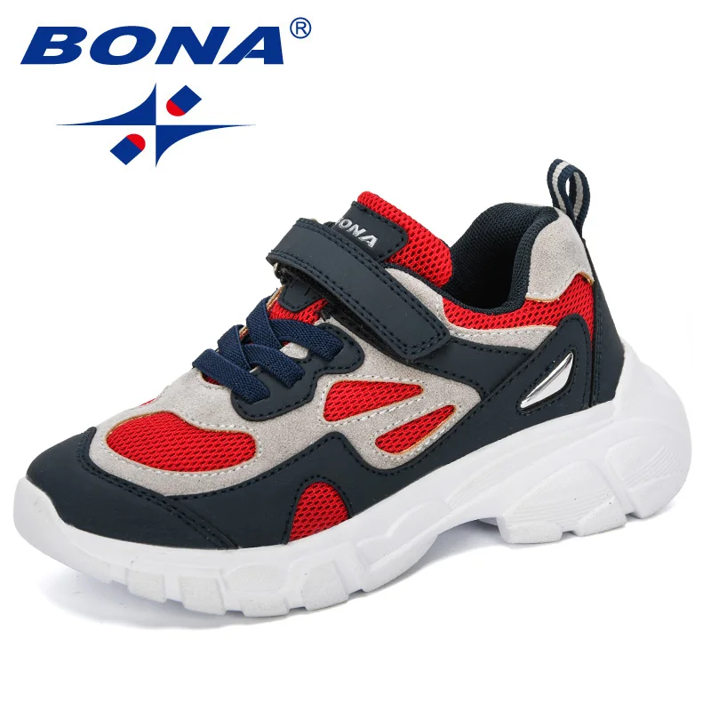 BONA 2019 новые дизайнерские детские спортивные кроссовки повседневная обувь для
