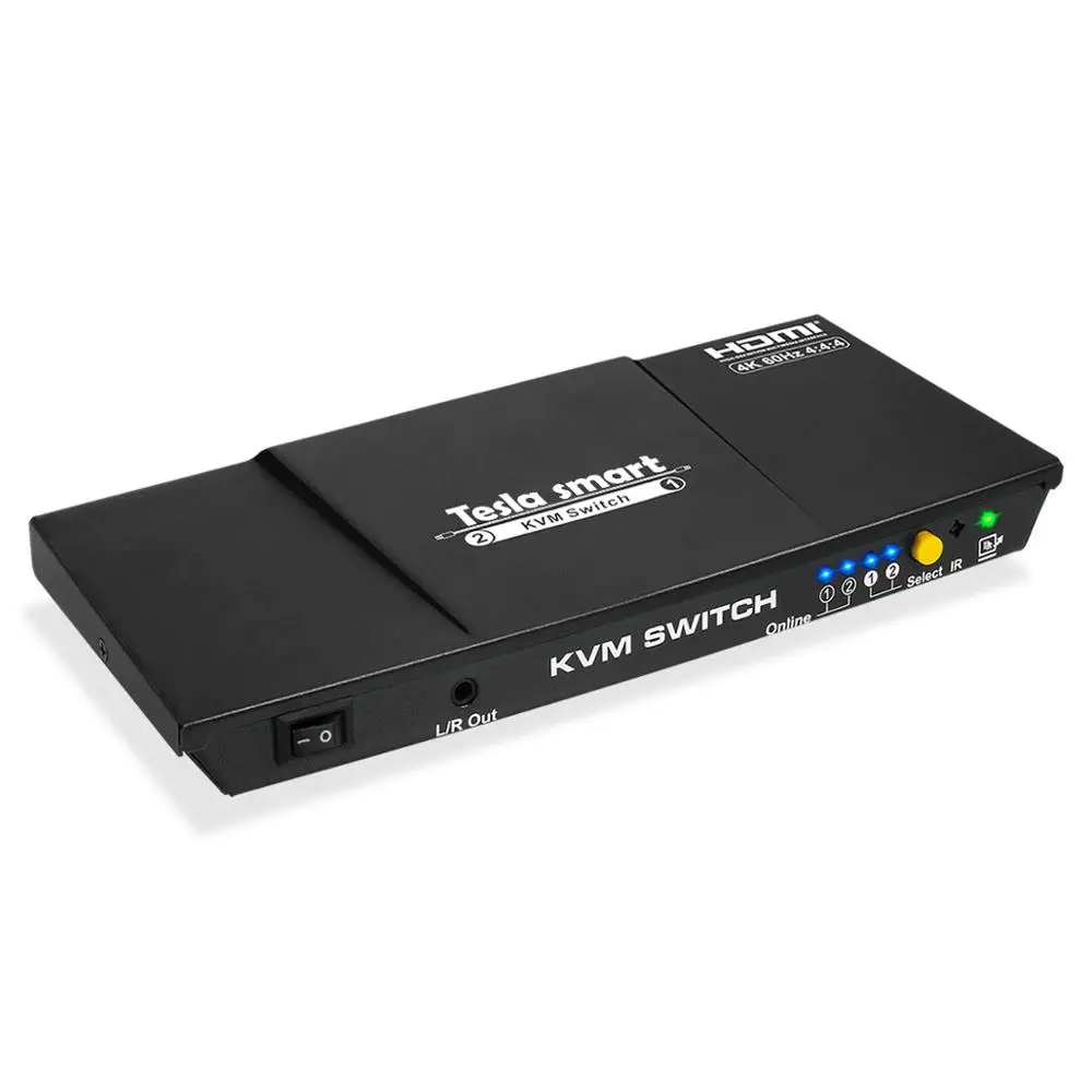 Tesla Smart HDMI 4K@ 60 Гц высококачественный hdmi KVM переключатель 4 порта USB KVM HDMI переключатель поддержка 3840*2160/4K*2K@60Hz дополнительный порт USB2.0