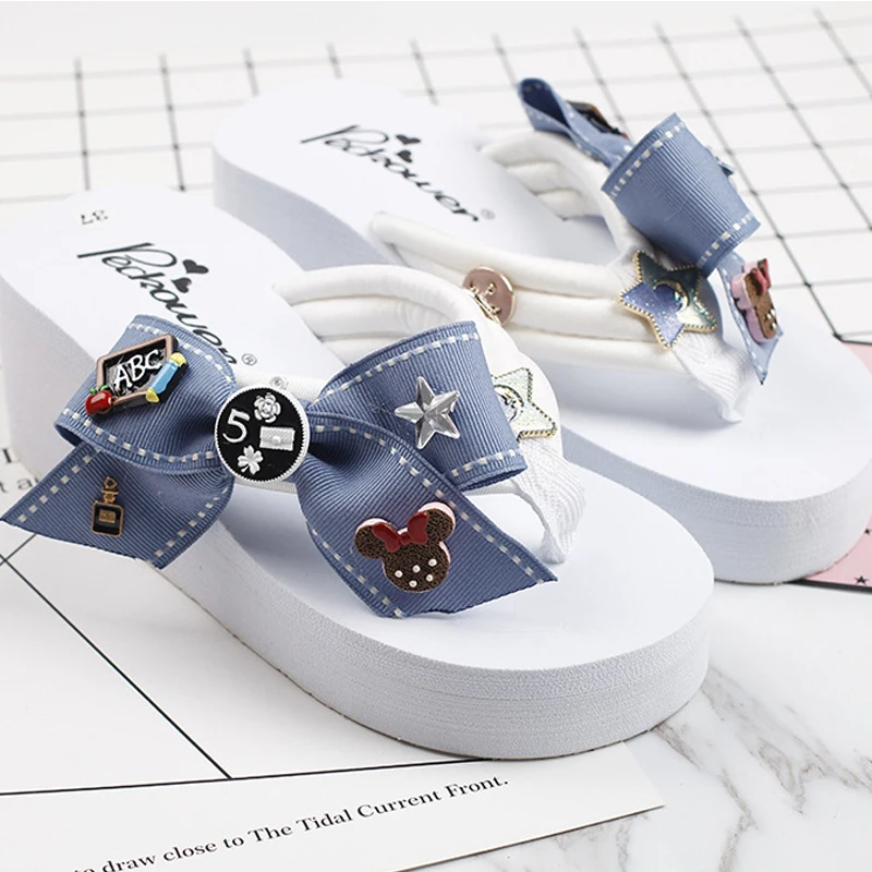 Fashion New Beach Slides Sandals Women 2021 Wedges Butterfly-Knot Ladies Slippers Platform Sandals Women's Summer Flip Flops