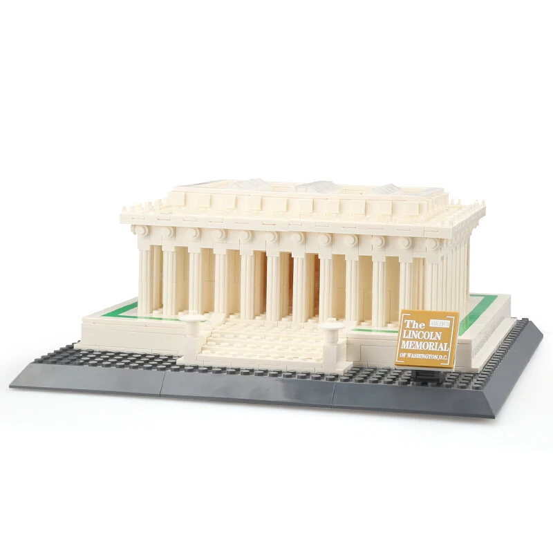 WANGE architecture Series США Lincoln Memorial строительные блоки наборы кирпичи классический город Skyline модель детские игрушки