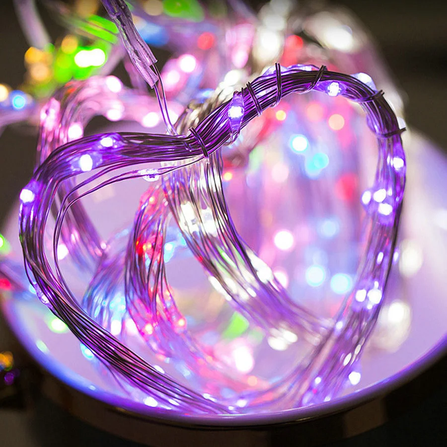 

Copper lamp button battery box led copper wire lamp string flower cake decoration lamp small string lamp Festival LanternaA125