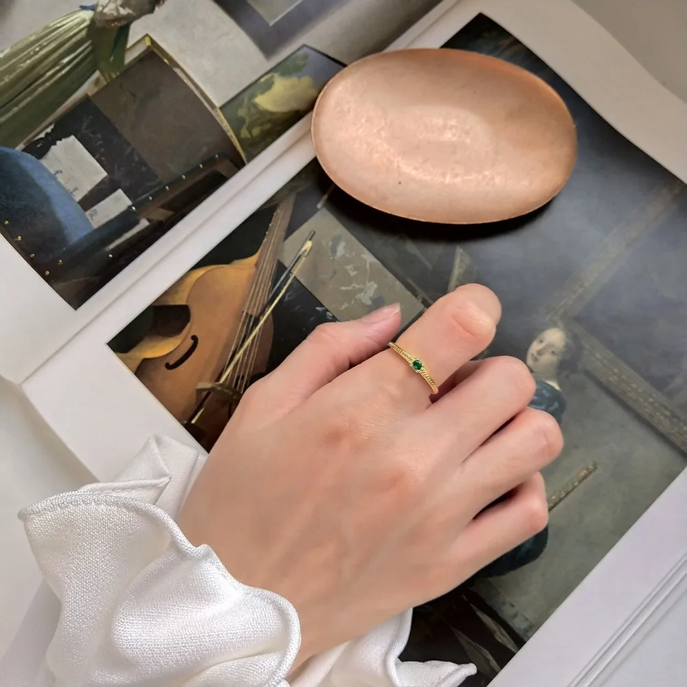 Новый подлинный S925 стерлингового серебра ювелирные украшения зеленый цирконий