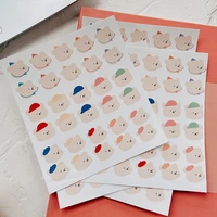 ins cartoon colorful hat bear cute stickers waterproof labels sealing paster diy mobile phone decorative stickers stationery