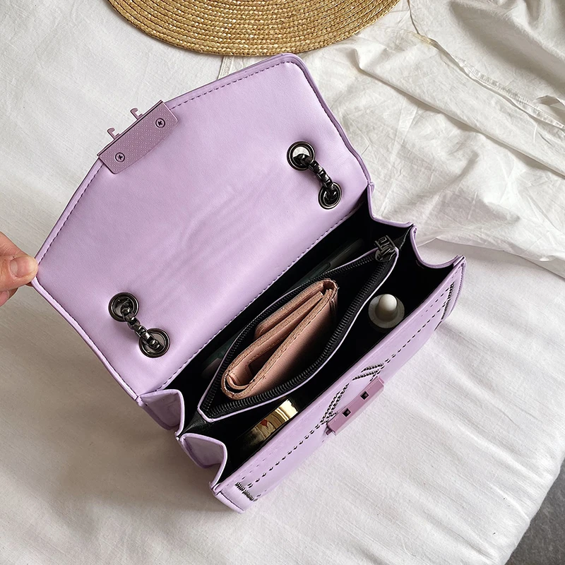 

Mobile Phone Bag Purse Women Chain Messenger Bags Bolsas 2020 Rivet Crossbody Bags for Women Fashion Women's One-shoulder Bag