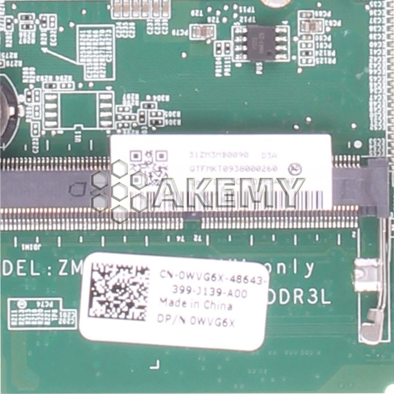 

MB WVG6X 0WVG6X CN-0WVG6X w Cel2955U CPU DA0ZM3MB8D0 Laptop Motherboard Mainboard For DELL Inspiron 11 3137 Notebook PC