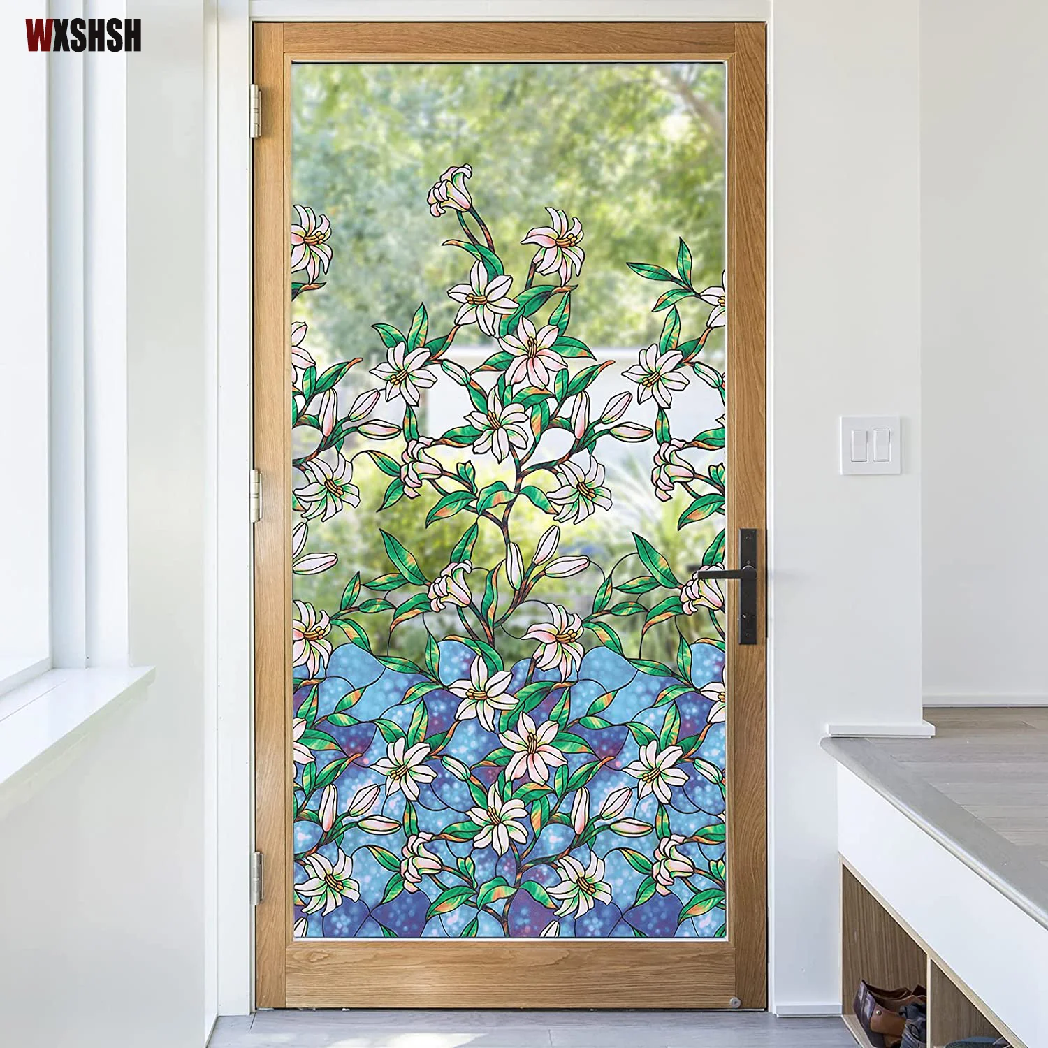 Индивидуальный размер виниловая прозрачная пленка с синей лилией без клея