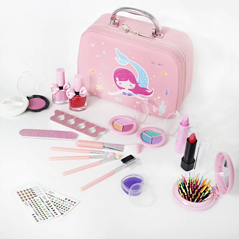 

Kids Makeup Toy Set Cosmetic Beauty Set with Cosmetic Box for Little Girls Princess Birthday Present Gift Fashion Toys