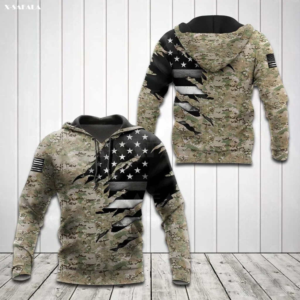 Толстовка с капюшоном и принтом американского каратэ флага США на молнии пуловер