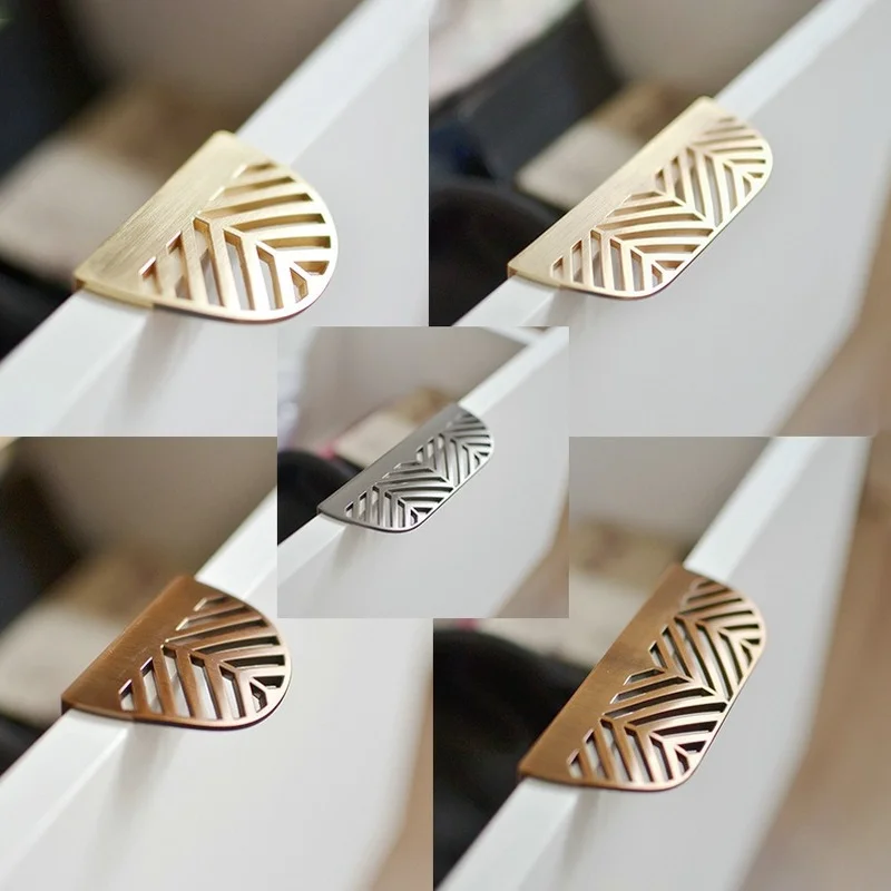 

HXS Leaf Shape Furniture Cupboard Cabinet Wardrobe Drawer Pull Knob Brass Door Pulls for Furniture Handles Hardware Accessories