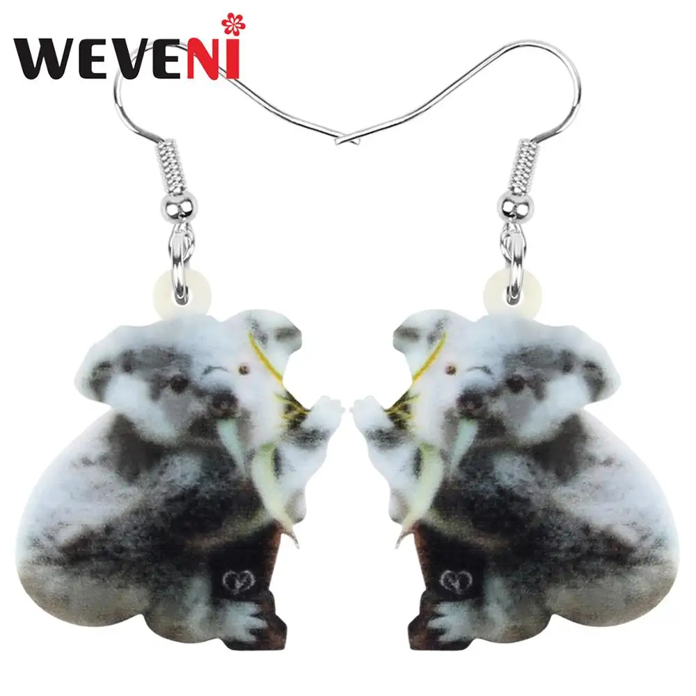 WEVENI акриловые австралийские серьги Коала в виде животных висячие украшения для