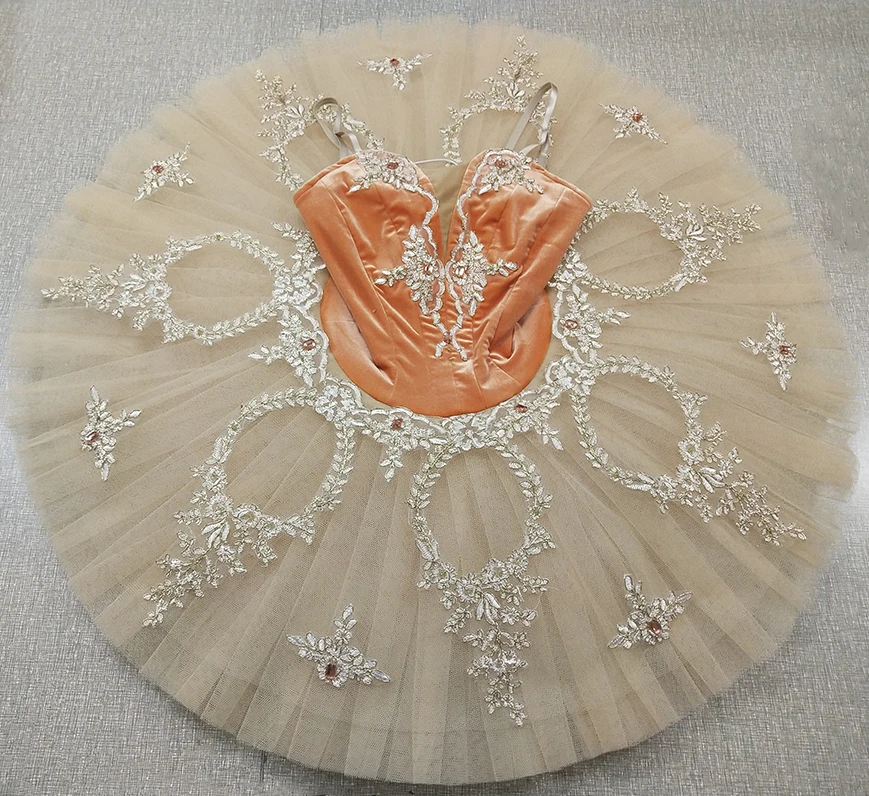 Оранжевая персиковая красная юбка-пачка с огненной птицей для девочек