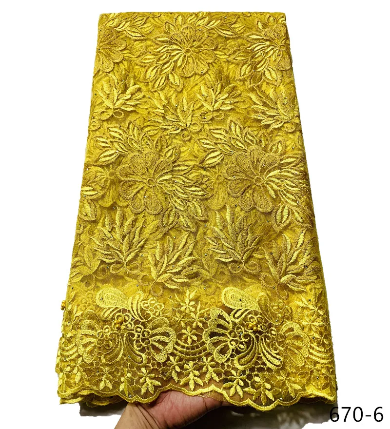 

Latest French Tulle Lace Fabric High Quality African Women Wedding Embroidery Million Stones Nigerian Lace Fabric 670