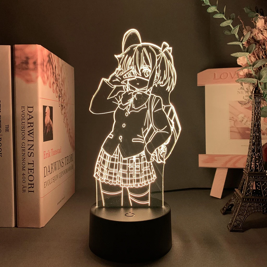 Ночник NEW Rikka Takanashi для детской комнаты, декорирования на Рождество, подарок на день рождения, аниме 3D настольная лампа Love Chunibyo on.