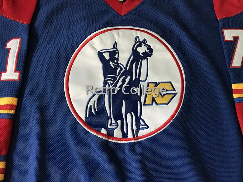 

1 DENIS HERRON 9 WILF PAIEMENT KANSAS CITY SCOUTS MEN'S Hockey Jersey Embroidery Stitched Customize any number and name