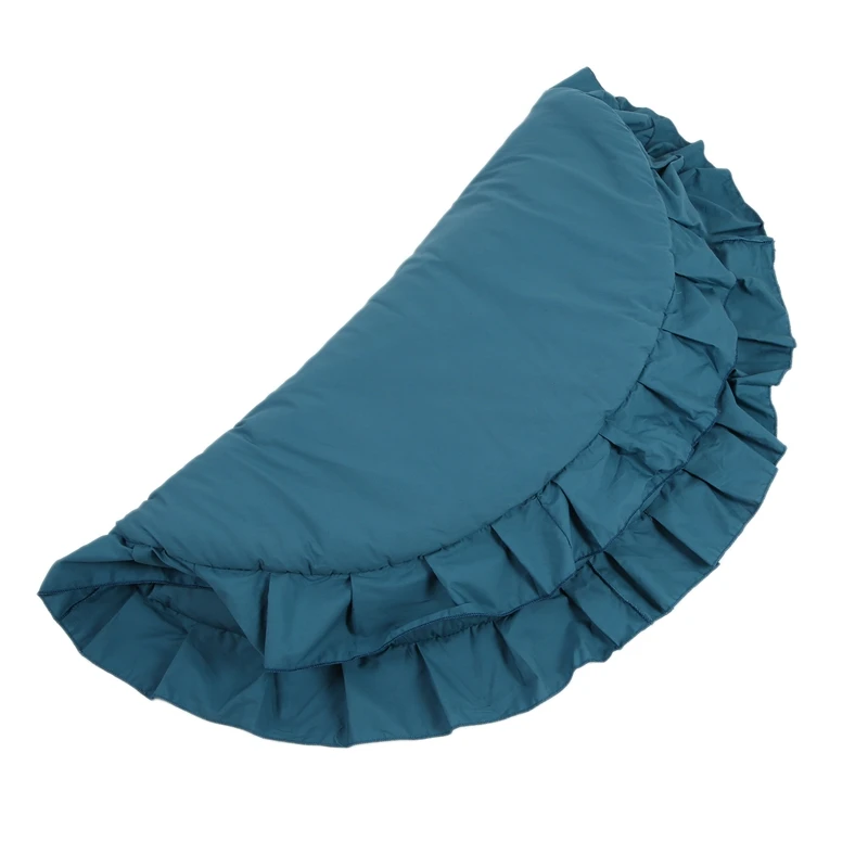 

Soft Breathable Baby Play Mat Round Ruffled Soft Cotton Crawling Pad Floor Game Rug,1Pcs,41.3In,Blue