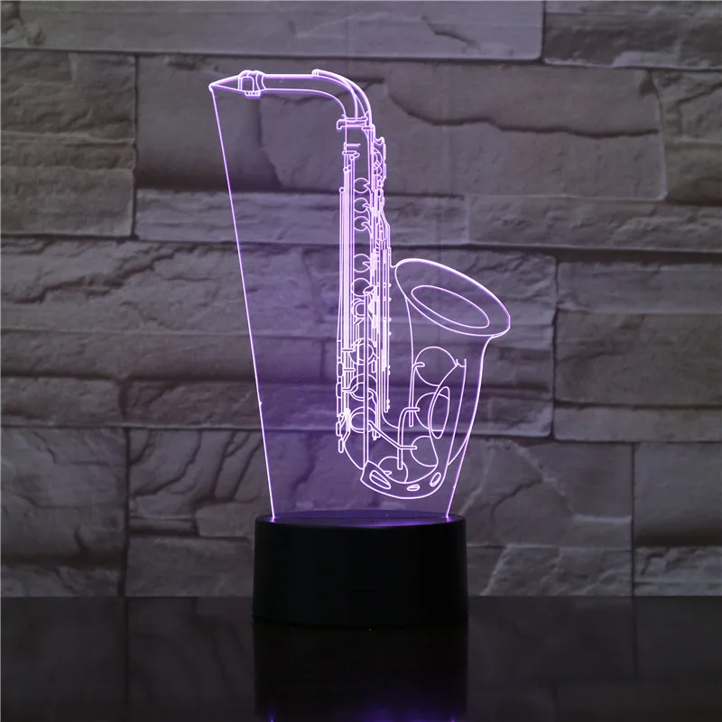 Saxphone настольная лампа 3D светодиодный ночник Sax музыкальный инструмент антикварная настольная лампа В индустриальном стиле Ресторан Кофейня Decorative1792