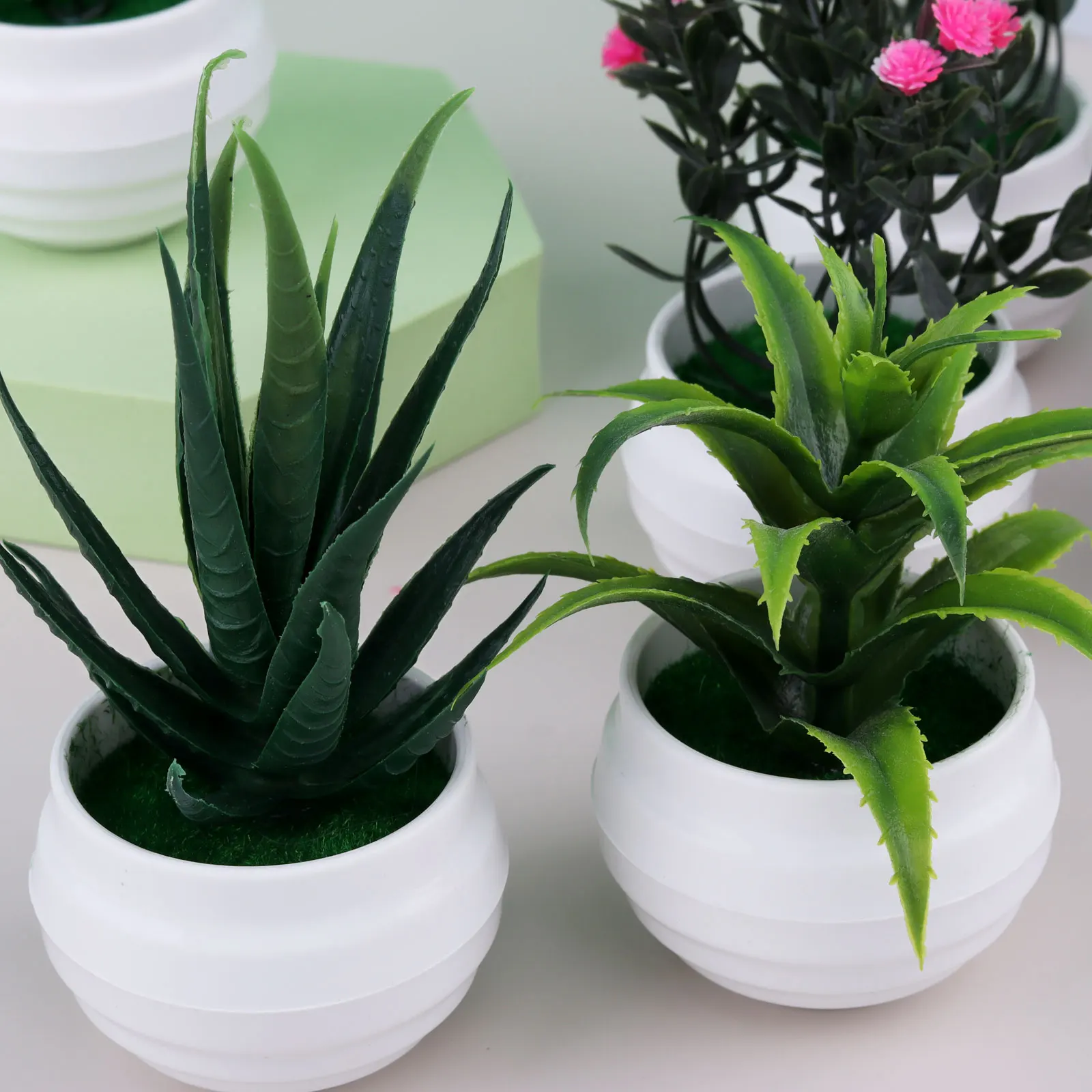 Мини-бонсай искусственное алоэ вера маленькое дерево искусственный В горшке