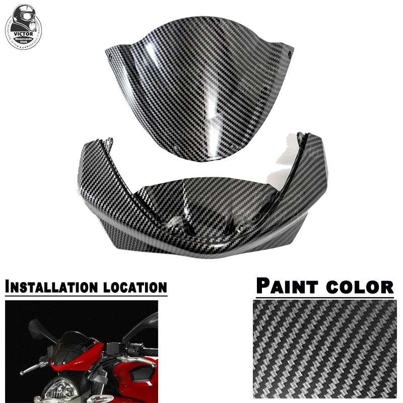 

Motorcycle Parts Carbon Fiber Color Matching Windshield ABS Injection Molding Suitable for Ducati Monster 696 796 1100evo