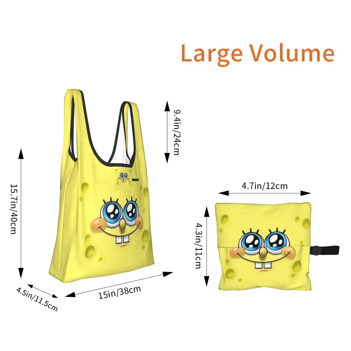 Женская недорогая Складная Экологически чистая сумка Sponge0 сумка-тоут из аниме