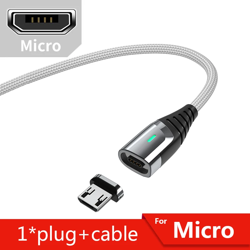 Essager магнитное зарядное устройство Micro USB кабель для iPhone 11 Pro Max провод для быстрой зарядки usb type C type-C магнит кабели для мобильных телефонов - Цвет: Silver Micro Cable