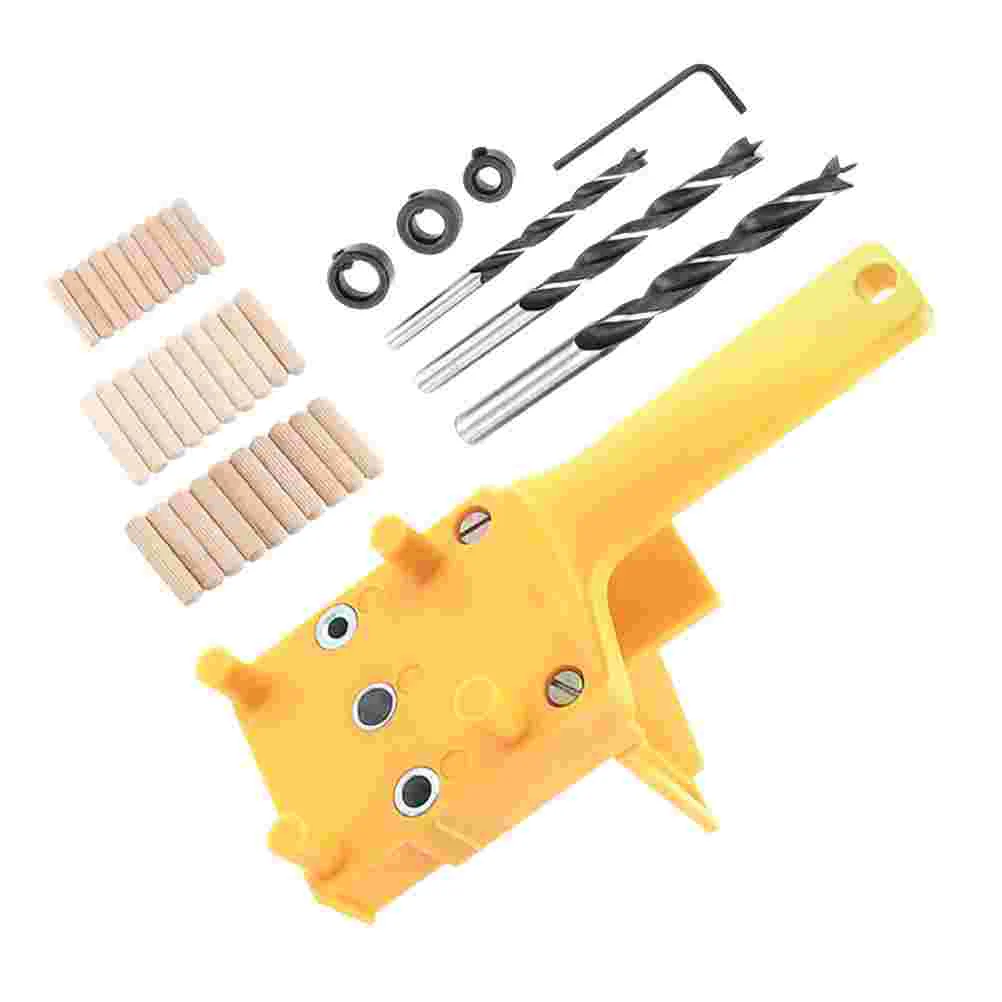 

1 Set Handheld Woodworking Dowel Jig Set for Wood Dowel Drill Bit Straight Hole