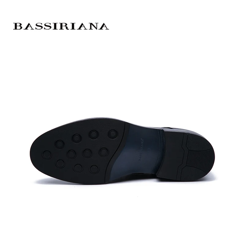 Новинка года; сезон BASSIRIANA-зима; кожаная мужская обувь на меху; Теплая обувь; высокое качество; удобная обувь;