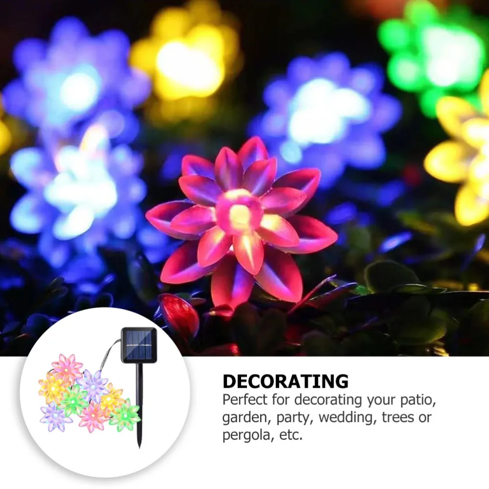 

1Pc Lotus String Lights Outdoor Decorative Solar Garden Lights for Lawn Patio