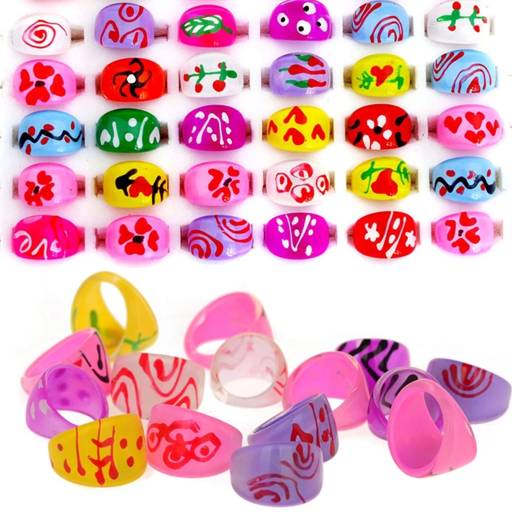 

20pcs Wholesale Lots Mixed Kid Children's Lucite Resin Rings Jewelry Party Gifts