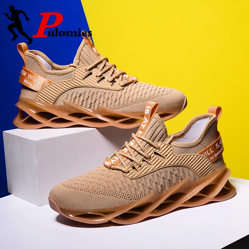 PULOMIES Summer Shoes Men Running Sports Lace-up Scale Sneakers Chunky Platform Casual 39 | Обувь