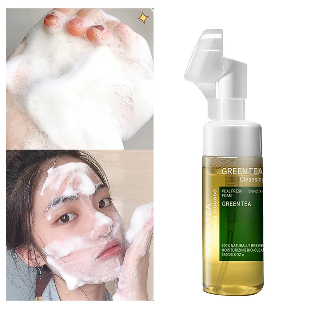 

Green Tea Facial Exfoliating Brushes Makeup Removal Face Cleanser Blackhead Remover Silicone Brush Skin Care Products Cosmetics