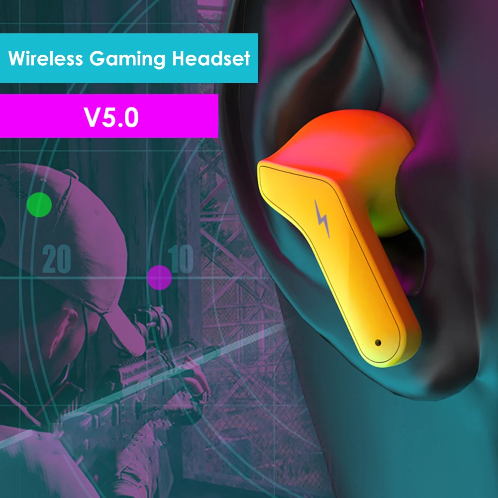 Wireless Headphone Earphones Gaming Waterproof Earbuds Digital Display Bluetooth-Compatible | Электроника