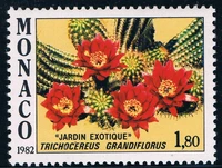 1pcsset new monaco post stamp 1982 cactus flower stamps mnh
