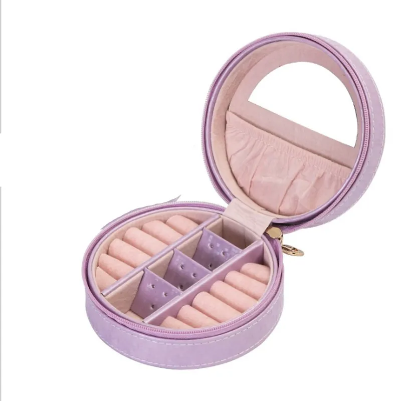 

Korean Crown Portable Jewelry Box Simple Ring Earrings Stud Earrings Jewelry Box PU Leather Jewelry Box